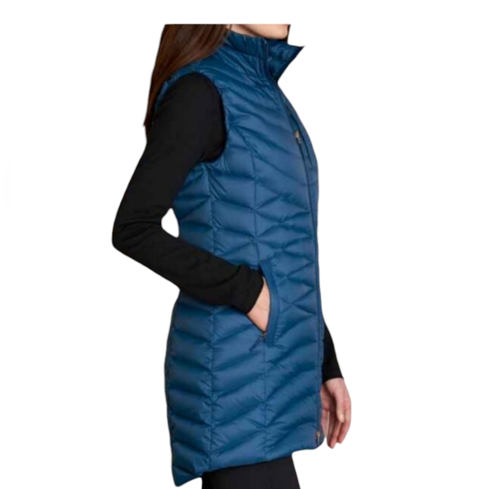 Duluth Trading Company Down Right Blue Quilted Tunic Puffer Vest- GUC - Picture 2 of 10